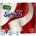 Бумага туалетная Soffione Smart 3сл белая 15,12м 32рул/уп