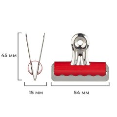 Зажимы для бумаг 57мм 10 шт./уп. Бульдог Комус цветн., картон