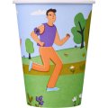 Стакан одноразовый бум односл. 350 мл d-90мм Спортивные игры (MIX) 50шт/уп