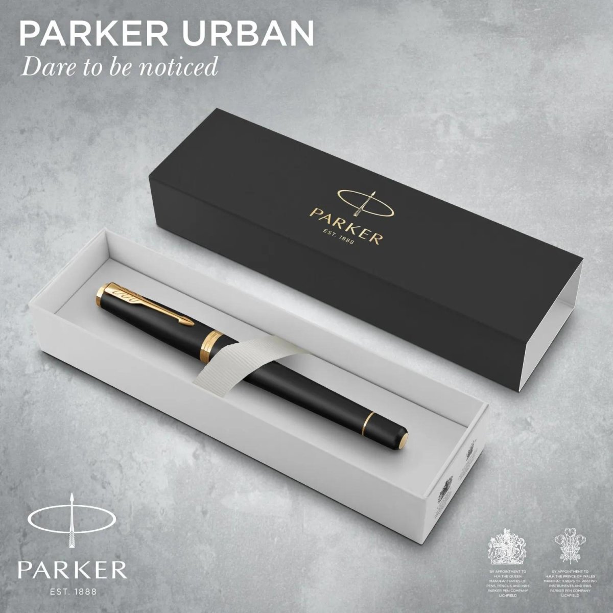 Ручка перьевая Parker Urban Muted Black GT 0,8мм,синий,подар.кор.,1931593