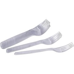 Вилка одноразовая 180мм прозрачная, ПС, 2000 шт/кор