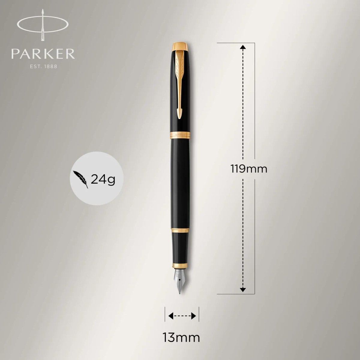 Набор Parker IM Black GT, ручки шариковая+перьевая,1мм,син,под.кор, 2093216