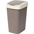Ведро мусорное пластик с подв.крышкой Tandem 10л(шоколад/слон.кость)_841022