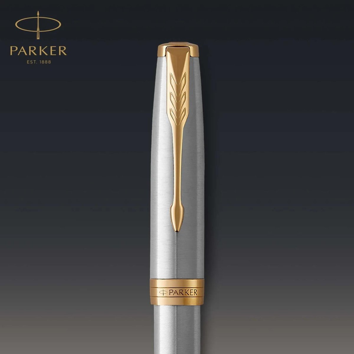 Роллер Parker Sonnet Stainless Steel GT 0,7мм, черный, подар.кор, 1931506