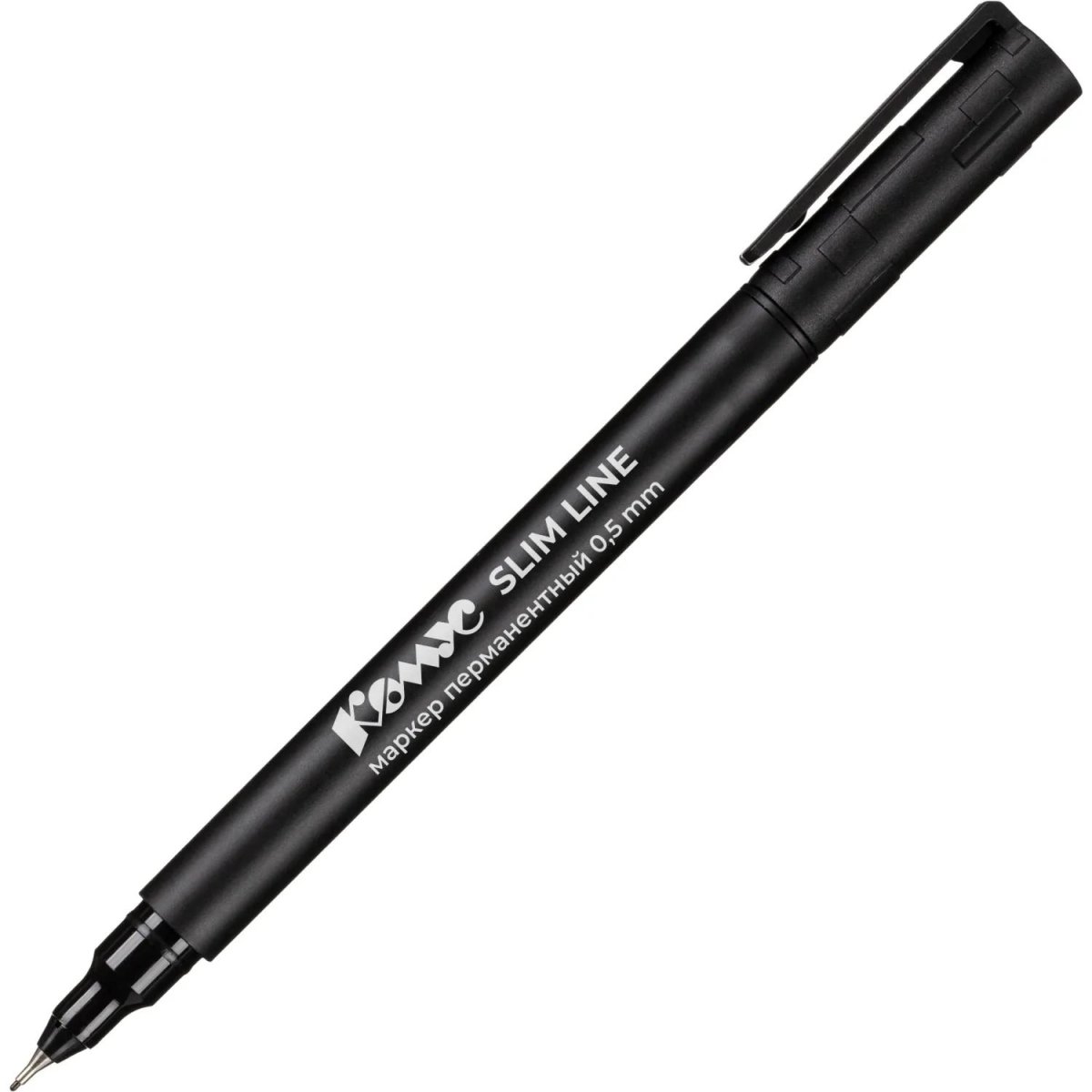 Маркер перманентный Комус, 0,5 мм, черный, игольчатый наконечик