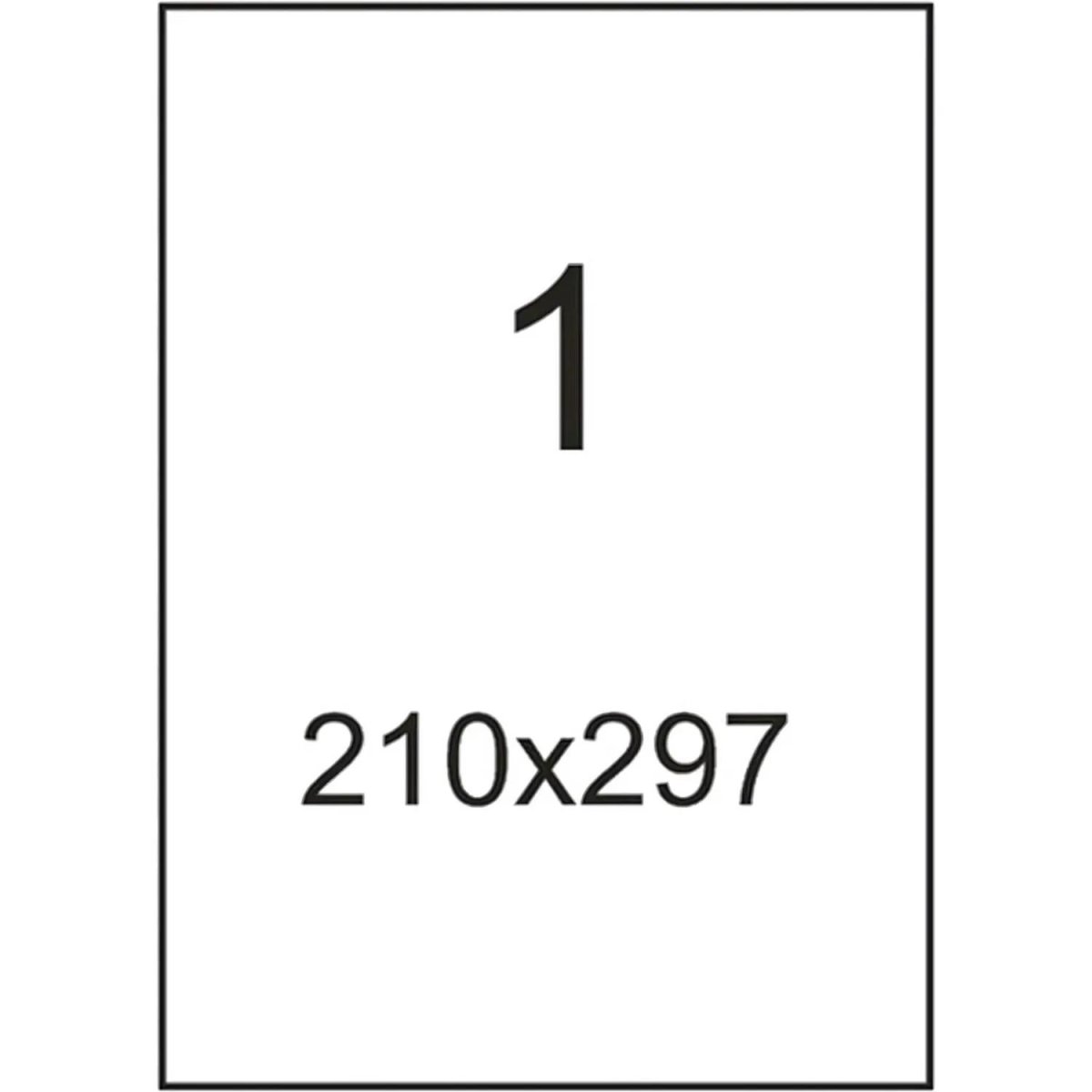 Этикетки самоклеящиеся 210х297мм 80г бел п/глян 100л/уп