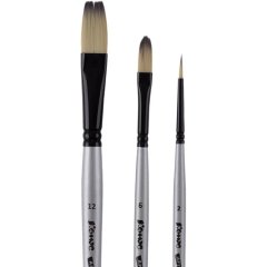 Набор кистей худож. Комус Арт,синтетика средн.жестк,короткая ручка, 3шт/наб