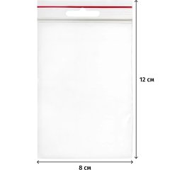Пакет с замком (Zip Lock) 8х12 см с европодвесом, 60 мкм, 100 шт/уп