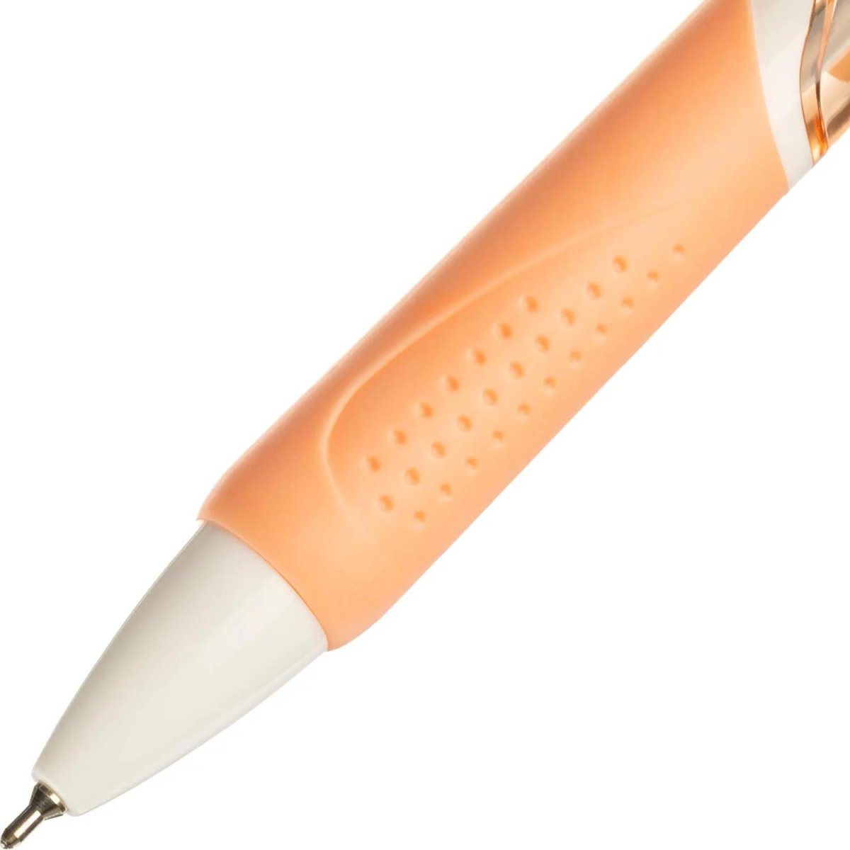 Ручка шариковая автомат. Deli EQ46 игольч.нак,0,7мм,син,резин.грип,4цв асс