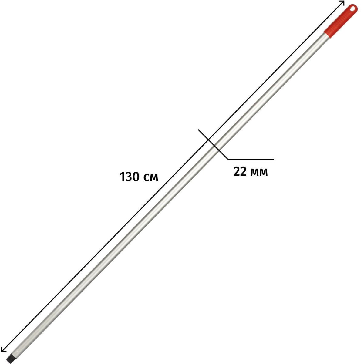 Рукоятка алюминиевая, цвет зеленый 130см с резьбой NV-138G