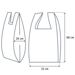 Пакет-майка на бутыль 19л ПНД, 32+20x68см, прозр, 18мкм, 100шт./уп