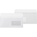 Конверт белый Е65 стрип 110х220 80г прав.окно КОМУС 50 шт/уп