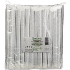 Трубочки для коктейля  бумажная чёрная 205мм, d-6мм, в инд. упак.1500шт/кор