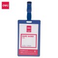 Бейдж Deli E5743 54х90мм вертик. зажим вращающийся PP синий (упак.:50шт)