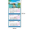 Календарь настенный 3-х блочный 2026 Трио Стандарт, Хижины на воде, 305х675