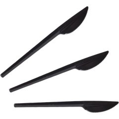 Нож одноразовый 165мм, черный, ПС 100шт/уп