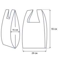 Пакет-майка Пакет Майка БИО с рисунком, 29x55x2x7 см, 15 мкм, 100 шт./уп