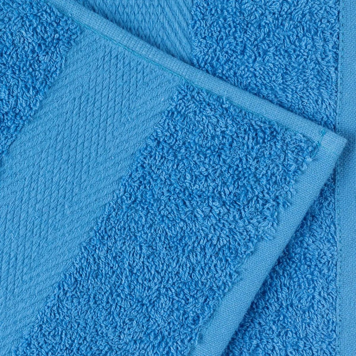 Набор полотенец махровых бордюр 440 г/м2, 70х140 ярко-голубой, 5шт