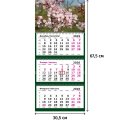 Календарь настенный 3-х блочный 2026 Attache, 305х675, Цветы, 80г/м2