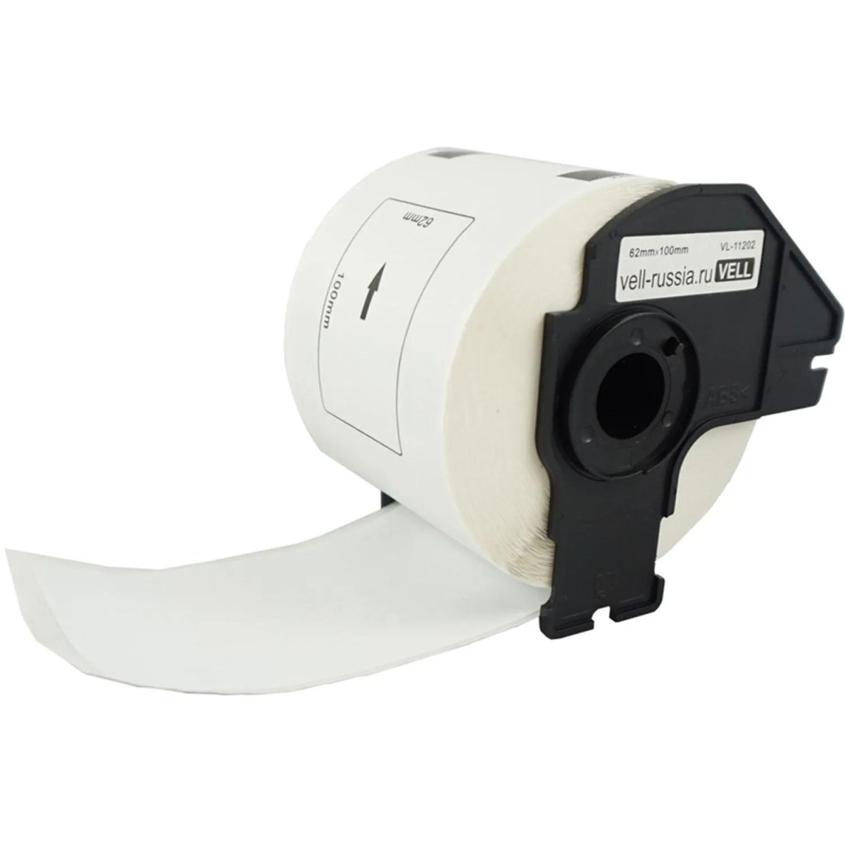 Картридж -лента Vell VL-B-DK 11202(Brother DK11202)черн.на бел.62ммх100мм