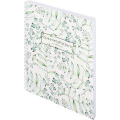 Бизнес-тетрадь Цветы А5 96л,клетка, обл. мел. картон, спираль,белый