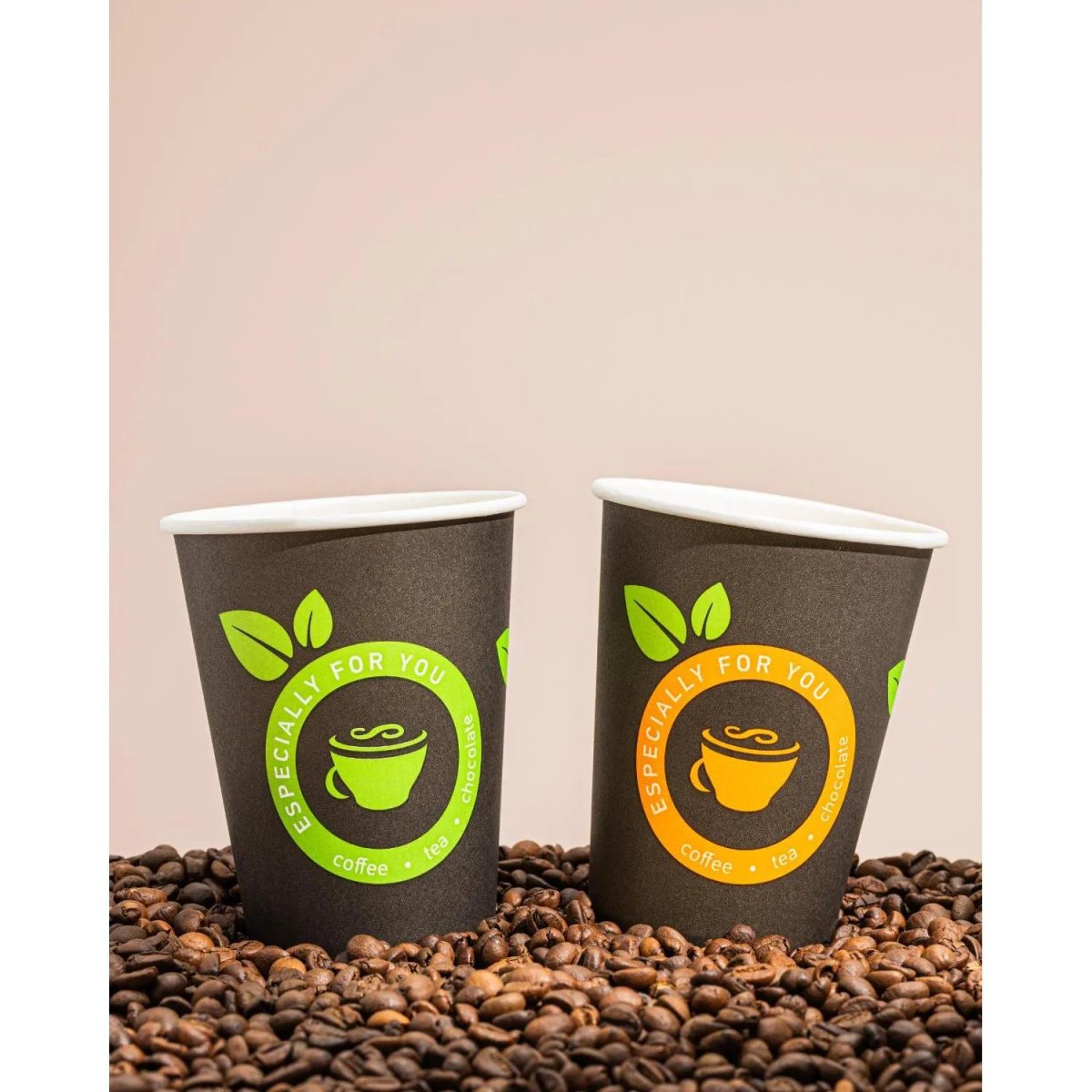 Стакан одноразовый бум 1-сл. 350 мл d-90мм Кофе с собой (MIX) 50шт/уп