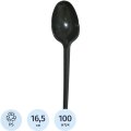 Ложка одноразовая столовая 165мм, черная, ПС 100шт/уп