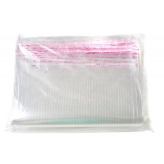 Пакет БОПП 250x350мм+40мм клапан со скотчем 30мкм с перфорацией 100 шт/уп