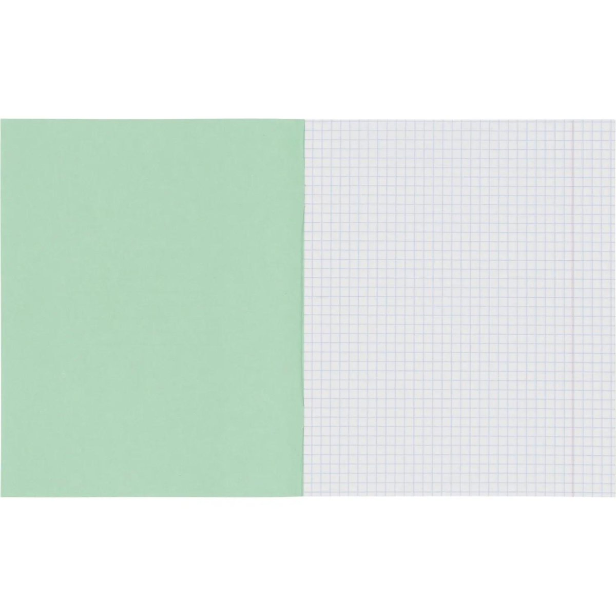 Тетрадь школьная А5 12л скрепка, клетка, бел. > 96%, зеленая, уп (20шт)