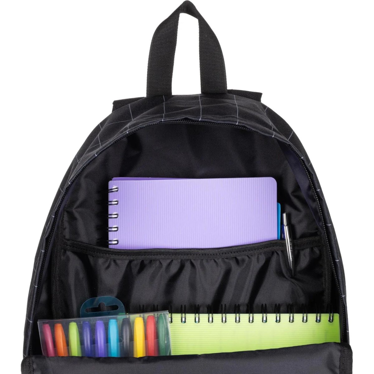 Рюкзак школьный Комус Класс  Light Клетка, черный,, 1 отд