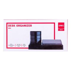 Набор настольный Deli E38254 16 предметов черный/ прозрачный