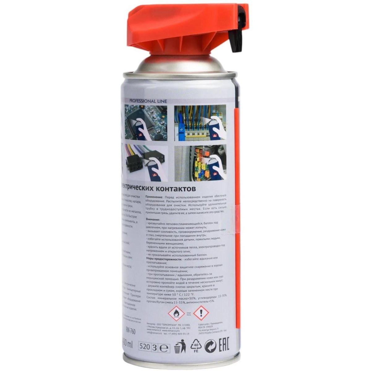 Очиститель электронных контактов и микросхем (аэр.), 400 мл RE MARCO RM-760