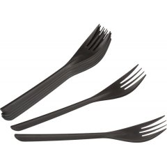 Вилка одноразовая столовая 173,5мм, черная, ПП,  50шт/уп(4032)