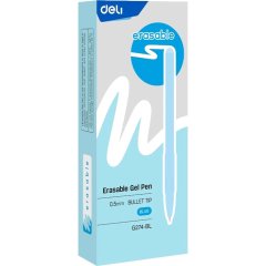Ручка гелевая пиши-стирай Deli, EG274-BL,пулевидн.нак,0.5мм,софт-тач,син
