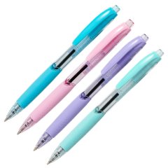 Ручка шариковая автомат. Deli Every,EQ41-BL,син,пул нак.0,7мм,4 цв.корп,асс