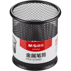 Подставка-стакан M&G, диаметр 84 мм, высота 100 мм, метал сетка, черный