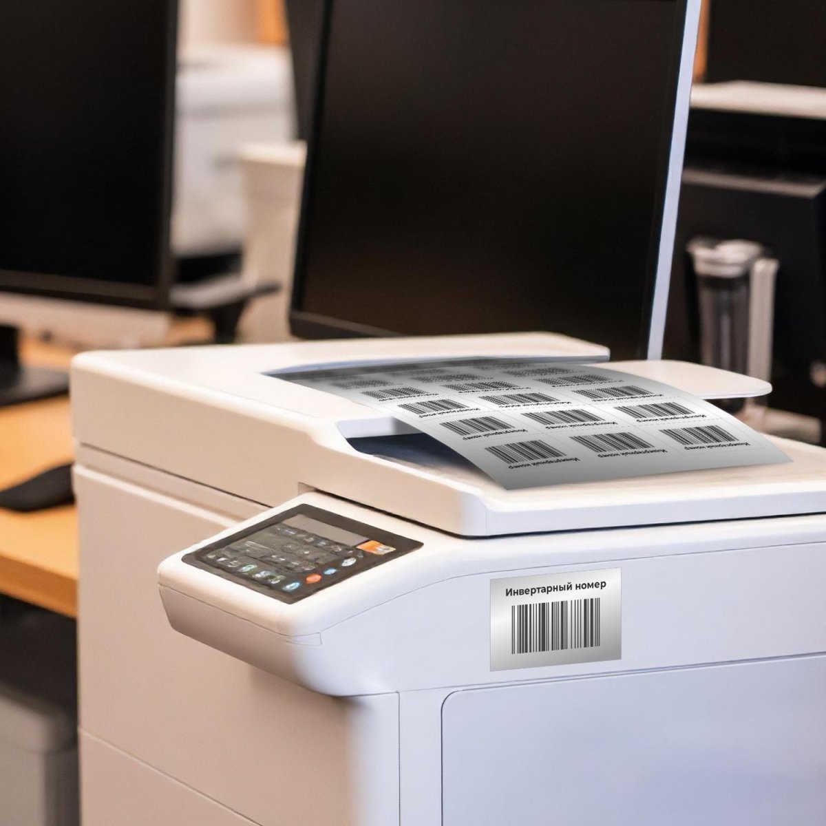 Этикетки самоклеящиеся  Серебристые, 210x297мм,А4, 20л.уп