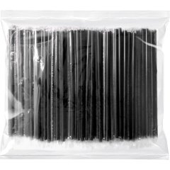 Трубочка для напитков 240мм РР  d-10мм черная, инд уп. 250 шт/уп