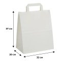 Пакет бумажный 320х200х370 мм, 80 гр/м2,с плоскими ручками, белый 200 шт/уп
