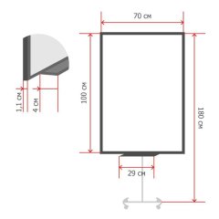 Флипчарт 70х100 на роликах Attache