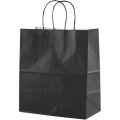 Пакет бумажный 260х150х340мм, 80 гр/м2,с кручеными ручками,чёрный,200 шт/уп
