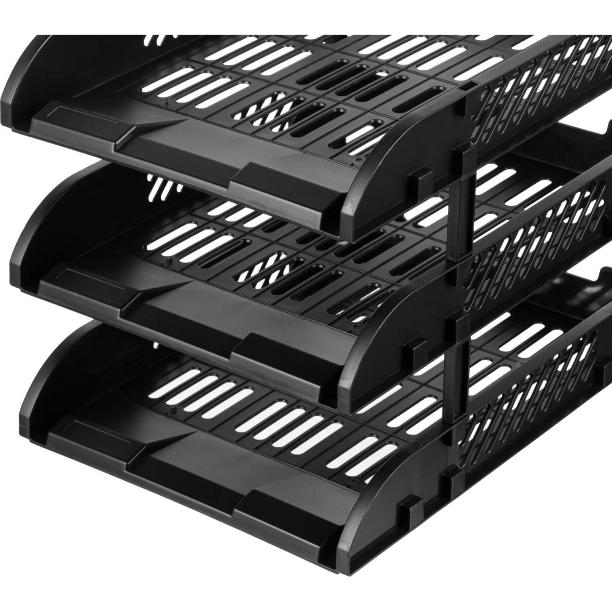 Лоток горизонтальный для бумаг Deli E9213,сбор,черн,325x241x255мм,3шт/наб