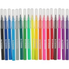 Фломастеры №1School Croco 18цв.,прозр.колп.,смыв, блист. упак. c кнопкой