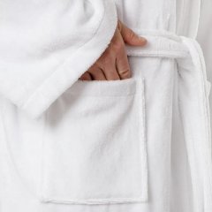 Халат банный микровелюр Luscan, 52, 300 гр/м2, Отель белый