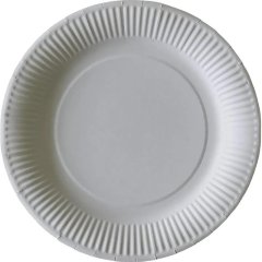 Тарелка одноразовая бум. 23см круглая, белая, 250г/м2, 500шт/кор