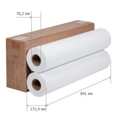Бумага широкоформатная 80г 841x175 76.2мм [2рулона