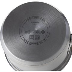 Сотейник 1,3л, нержавеющая сталь, тройное дно, d=155, h=88, индукция