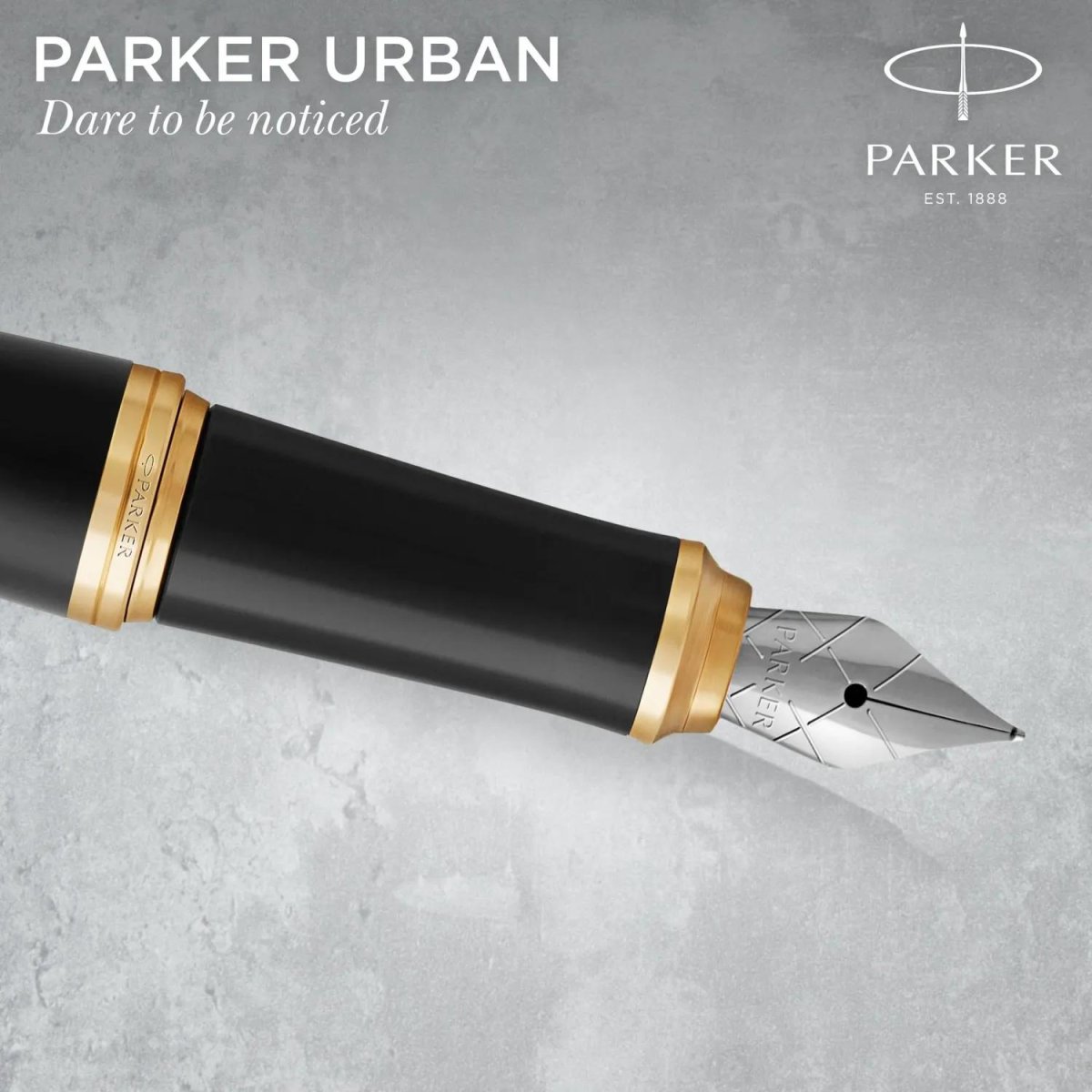 Ручка перьевая Parker Urban Muted Black GT 0,8мм,синий,подар.кор.,1931593