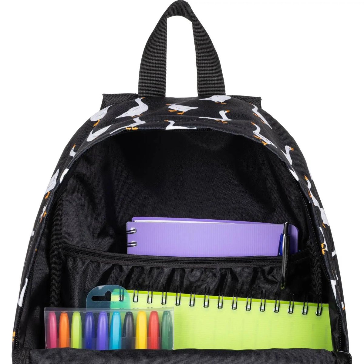 Рюкзак школьный Комус Класс  Light Гуси, черный, 1 отд