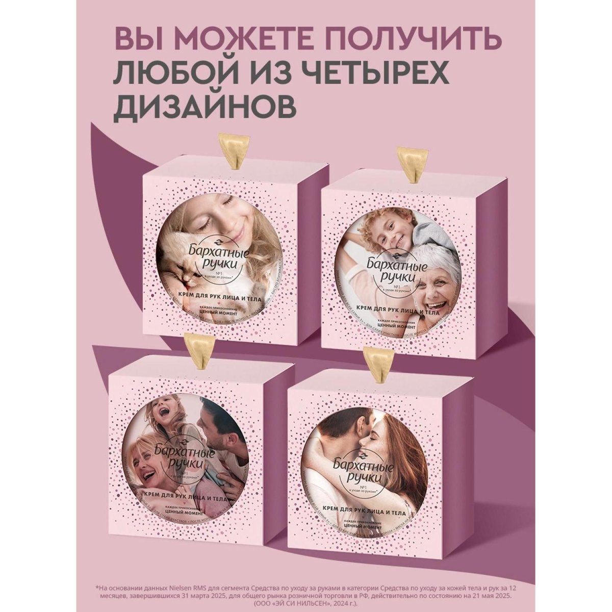 Подарочный набор Бархатные ручки женский крем для рук, лица и тела